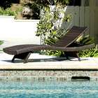  Outdoor Brown Wicker Adjustable Chaise Lounge