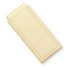 JewelryWeb Gold plated Engraved Edge Plain Hinged Money Clip