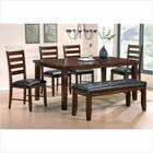   Furniture Sao Paulo Dining Table Set in Multi Step Rich Cherry (6