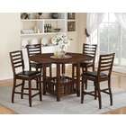   wood square / round drop leaf counter height pedestal dining table set