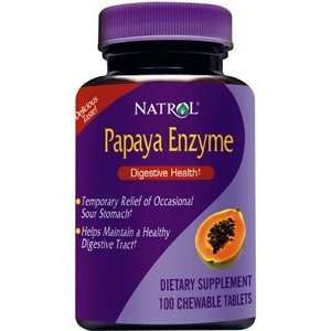  Natrol Papaya Enzyme 100 chew ( Eight Pack) Health 