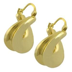    14 Karat Yellow Gold Twisted Electroform Hoop Earrings Jewelry