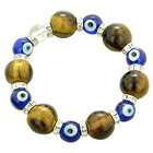   Amulets Swarovski Evil Eye Tiger Eye Crystal Quartz Blue Eyes Bracelet