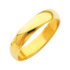 IceNGold 14K Yellow Solid Gold PLAIN Wedding Band Ring 4 mm Sz 6