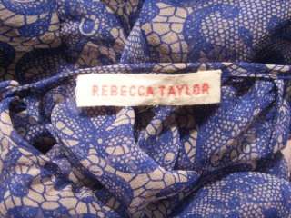NEW Rebecca Taylor Runway lace floral print tiered ruffle silk chiffon 