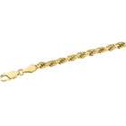 JewelryWeb 14k Yellow Gold Diamond cut Rope Chain Necklace   24 Inch