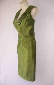 PATRA Green V Neck Sleeveless Jeweled Cocktail Evening Dress 16 NEW 