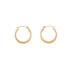 Round 1.4x18MM Double Polished Hoop Earrings. 10K Yellow Gold