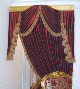 curtain burguandy drapes Furnishing beautiful TASSEL HAND MADE 