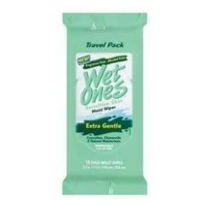  Wet Ones Travel Pack Sensitive Skin Wipes Vitamin E & Aloe 