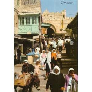 1970s Vintage Postcard View towards Damascus Gate in the Old City 