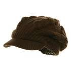 e4Hats Large Cable Knit Newsboy Cap   Brown