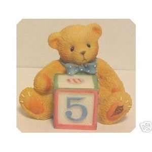  Cherished Teddies 5th Birthday Teddy and Block Figurine 