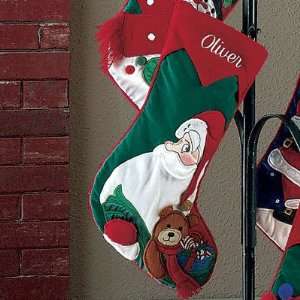  Santa with Teddy Stocking