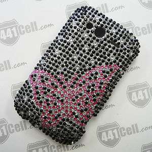 Metro PCS HTC Wildfire S Pink Butterfly Full Diamond Case +Screen 