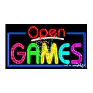 Games Neon Sign 20 inch tall x 37 inch wide x 3.5 inch deep outdoor 