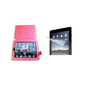   Stand, And 3 Clear Plastic Screen Protectors for Apple iPad