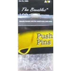  A & W Push Pins Clear Boxable (100 Count) (6 Pack)