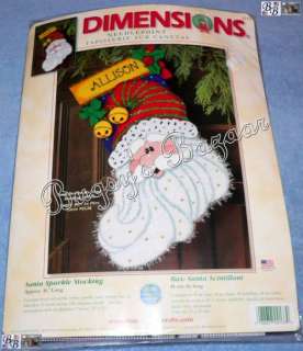 Dimensions SANTA SPARKLE Stocking Needlepoint Christmas Kit  