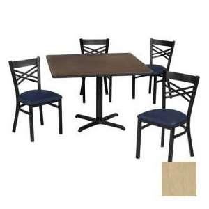 Square Table & Criss Cross Back Chair Set, Maple Fusion Laminate Table 