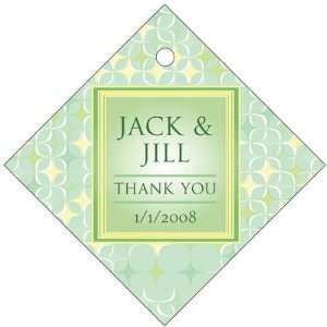   Spring Theme Diamond Shaped Personalized Thank You Tags (Set of 36