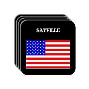  US Flag   Sayville, New York (NY) Set of 4 Mini Mousepad 