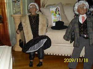 OLD AA GRAY HAIRED COUPLE DOLLS VERY RARE ON SALE  
