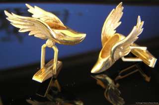   Gold Cufflinks Winged Shoes of Hermes or Mercury   Greek God  