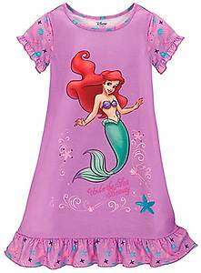Disney Princess Ariel Little Mermaid Nightgown Pajamas Size 5/6  