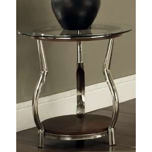 Steve Silver Company Abagail Tempered Glass Top End Table  