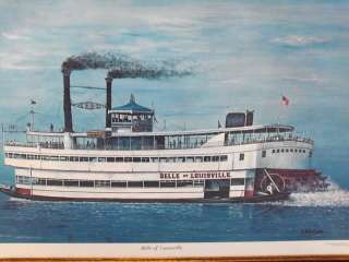 Vintage 1971 Belle Of Louisville Framed Boat Print, C Don Ensor, Sig 