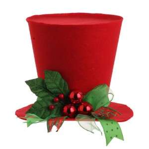 NEW RAZ Imports Frostyland 7 in Red Holly Top Hat Christmas decoration 