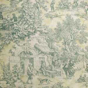  54 Wide Pastoral Toile Buttercream Fabric By The Yard 