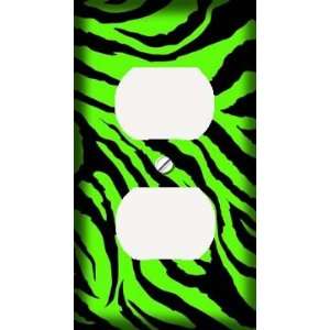  Lime Green Jagged Zebra Skin Print Decorative Outlet Cover 