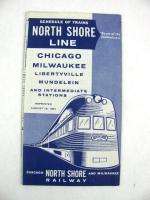 Chicago North Shore Railroad RR Public Timetable 1961  