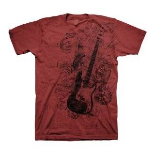 Guitar Designs   Bass Guitar Mens T Shirt In Cedar