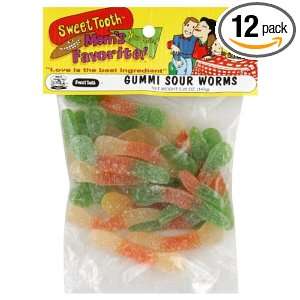 Sweet Tooth Gummy Sour Worms, 4.5 Ounce (Pack of 12)  