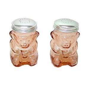 Pink Sitting Bear Depression Salt & Pepper Set G 3267P  