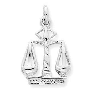 14k White Gold Small Scales of Justice Charm  