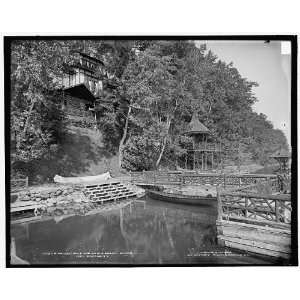  A Private dock,basin,Green Island,Lake George,N.Y.