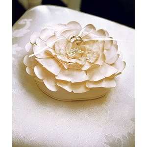 Sensational Floral Ring Pillow in White or Ivory 