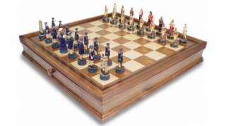 Pirates & Royal Navy Theme Chess Set with Walnut Case  