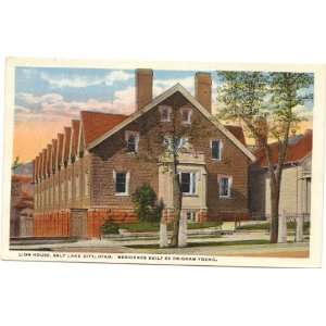 1920s Vintage Postcard Lion House, Residence built by Brigham Young 