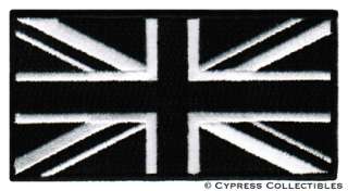 BLACK BRITISH FLAG iron on PATCH UNION JACK ENGLAND UK  