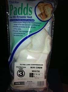 Thorlo Padds White MiniCrew Socks Ultra Low Compression  