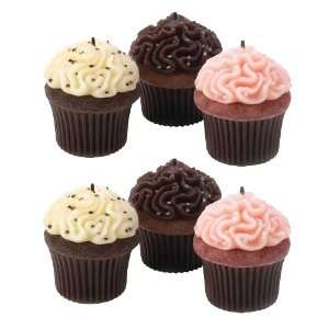 Vanilla Scented Cupcake Candles 6 Pc 