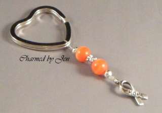 MS MULTIPLE SCLEROSIS AWARENESS Keychain w/ HOPE Charm  