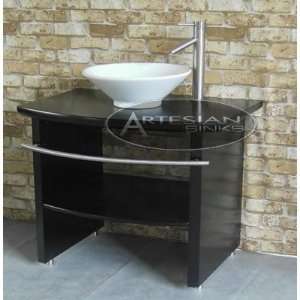 Wenge Wood Vessel Sink Base Vanity Cabinet Dark SET #51
