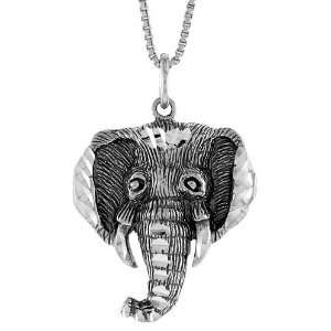   . (24mm) Elephant Head Pendant (w/ 18 Silver Chain) 