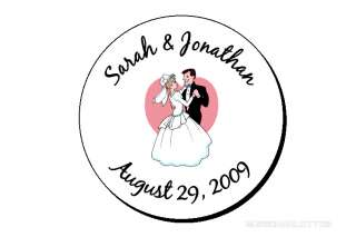 432 Personalized Wedding Kiss Favor Round Labels  